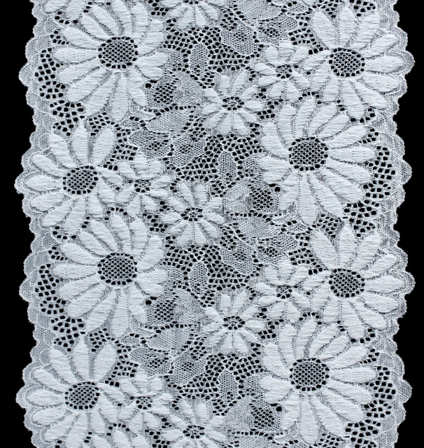 Professional Lace Manufacturer High Quality 18cm Stretch White Floral Lace Trim for Women 1898#
