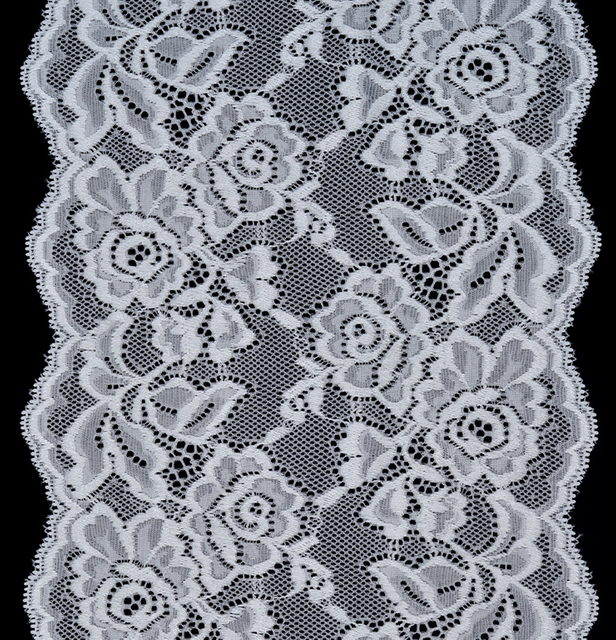 Professional Lace Manufacturer High Quality 18cm Stretch White Floral Lace Trim for Women 1609#