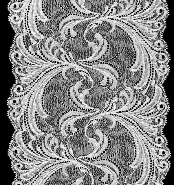 Professional Lace Manufacturer High Quality 18cm Stretch White Floral Lace Trim for Women 1776#