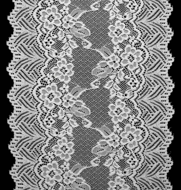 Professional Lace Manufacturer High Quality 18cm Stretch White Floral Lace Trim for Women 1825#