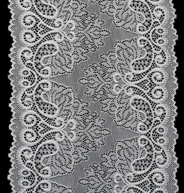 Professional Lace Manufacturer High Quality 18cm Stretch White Floral Lace Trim for Women 1731#
