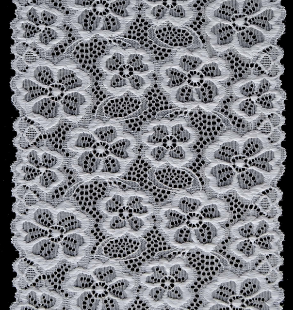 Professional Lace Manufacturer High Quality 18cm Stretch White Floral Lace Trim for Women 1738#