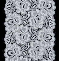 Professional Lace Manufacturer High Quality 18cm Stretch White Floral Lace Trim for Women 1579#
