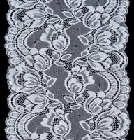 Professional Lace Manufacturer High Quality 18cm Stretch White Floral Lace Trim for Women 1615#
