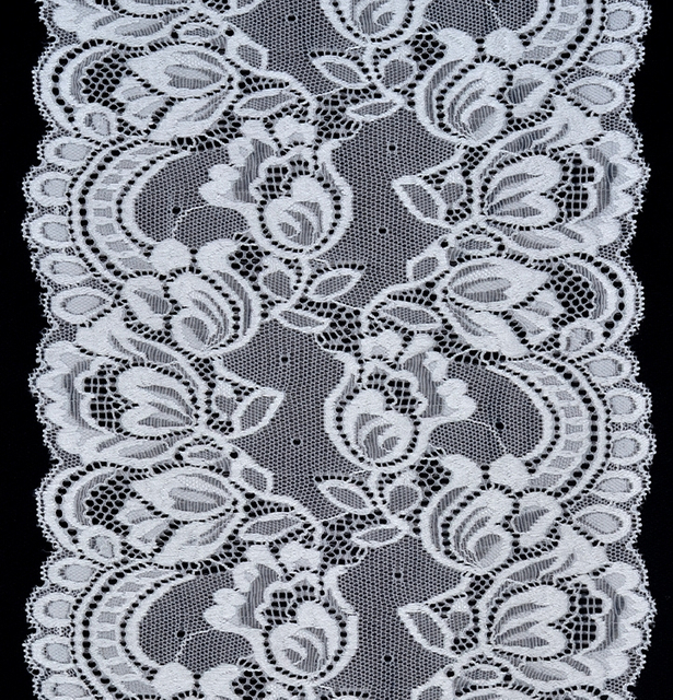 Professional Lace Manufacturer High Quality 18cm Stretch White Floral Lace Trim for Women 1615#