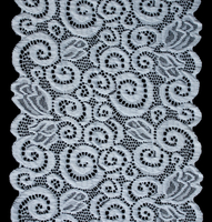 Professional Lace Manufacturer High Quality 18cm Stretch White Floral Lace Trim for Women 1603#