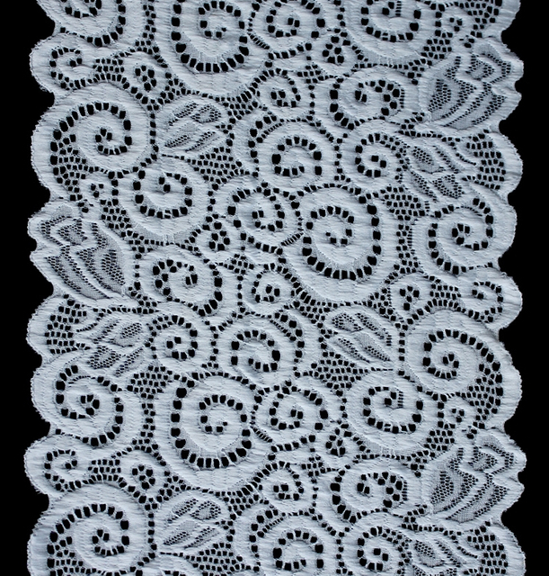 Professional Lace Manufacturer High Quality 18cm Stretch White Floral Lace Trim for Women 1603#