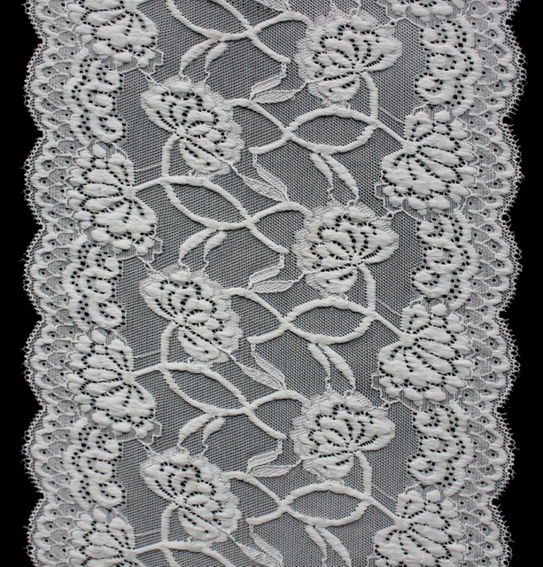 Professional Lace Manufacturer High Quality 18cm Stretch White Floral Lace Trim for Women 1925#