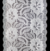Professional Lace Manufacturer High Quality 18cm Stretch White Floral Lace Trim for Women 1891#