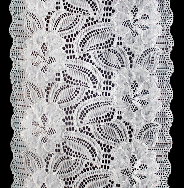 Professional Lace Manufacturer High Quality 18cm Stretch White Floral Lace Trim for Women 1891#