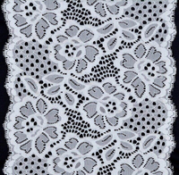 Professional Lace Manufacturer High Quality 18cm Stretch White Floral Lace Trim for Women 1616#