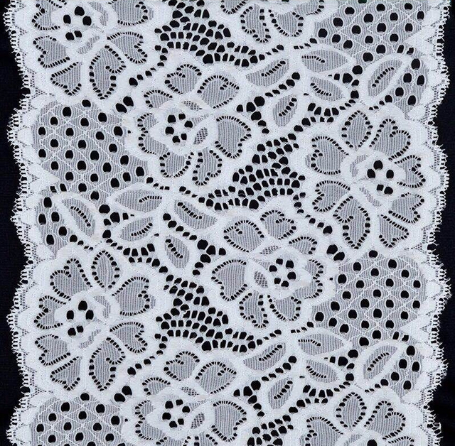 Professional Lace Manufacturer High Quality 18cm Stretch White Floral Lace Trim for Women 1616#